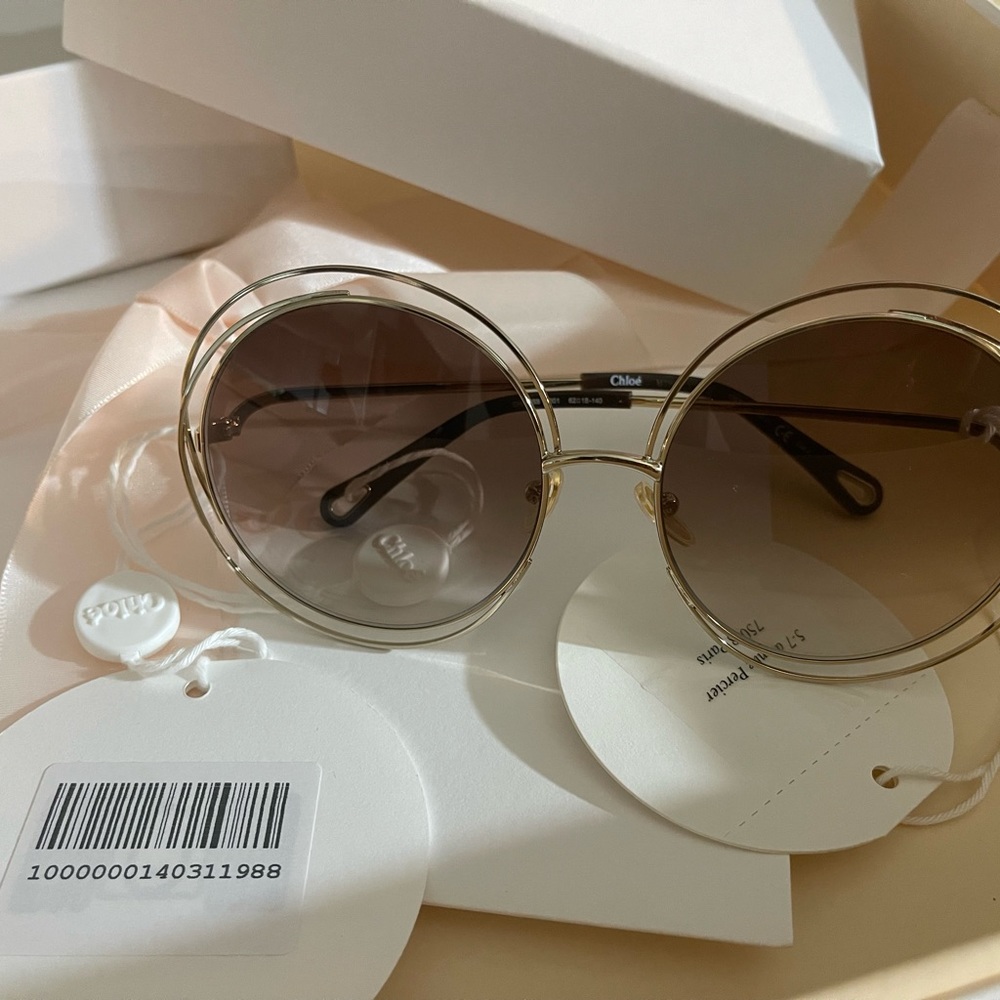 Brand new Chloe’ Carlina sunglasses in box with tags. Retails for $455.